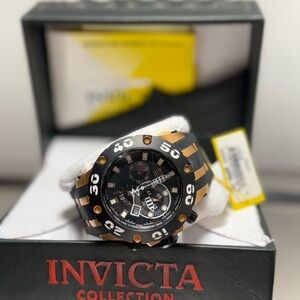 Invicta Men's Black and Rose Gold Sport Chronograph Watch